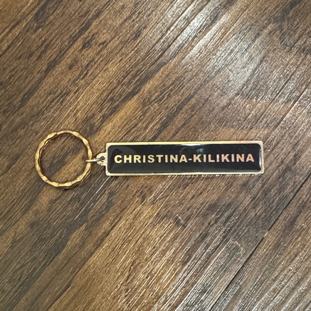 Christina-Kilikina Gold & Black Nameplate Keychain